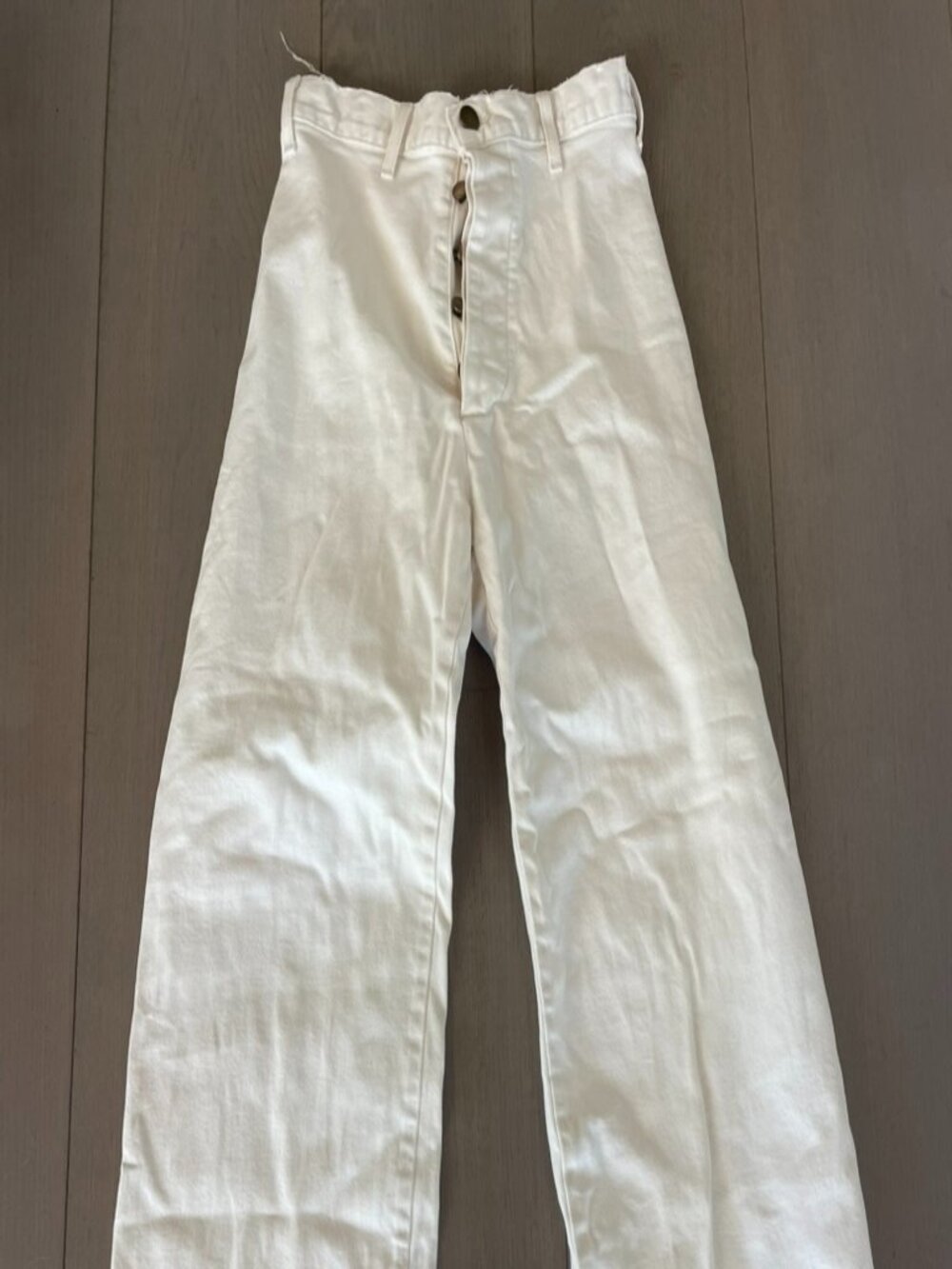 The Great The Seafarer White Jeans High Rise Wide Leg Denim Size 27